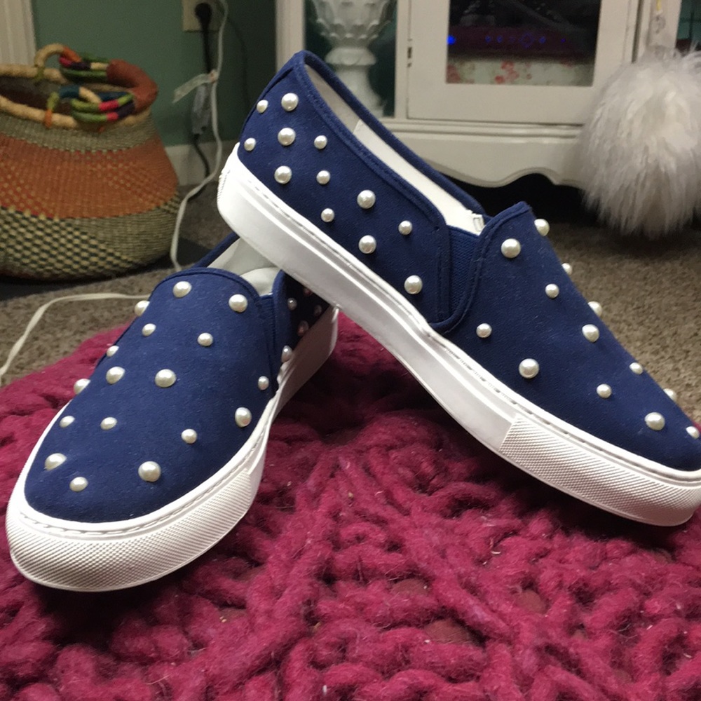 Katy Perry Leather Pearl Slip On Shoe